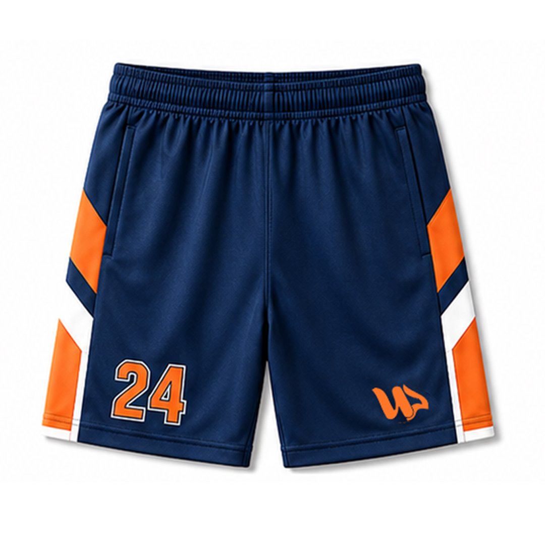 blue & orange short front blue & orange short front